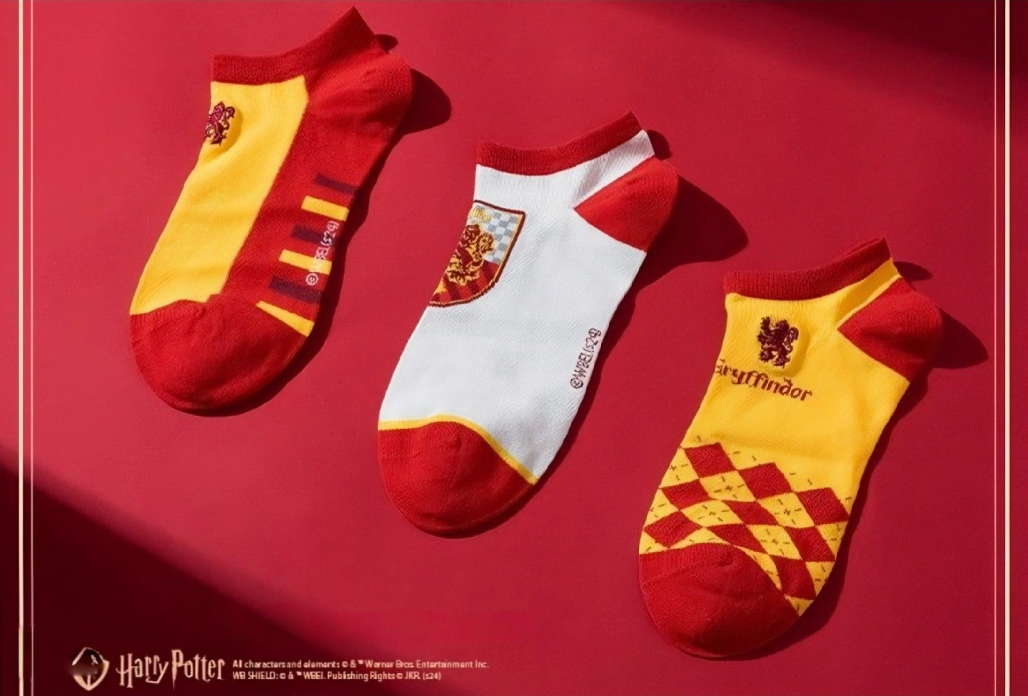 Gryffindor Lion House Low Cut Socks 3 Pack