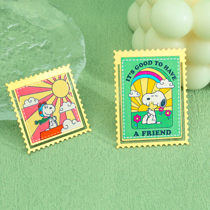 Snoopy Stamp Style Bookmark Set