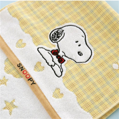 Snoopy Plaid Embroidered Towel