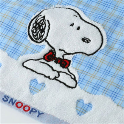 Snoopy Plaid Embroidered Towel