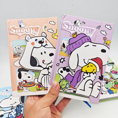 Cute Snoopy 3D Magnetic Buckle Hardcover Notebook Set