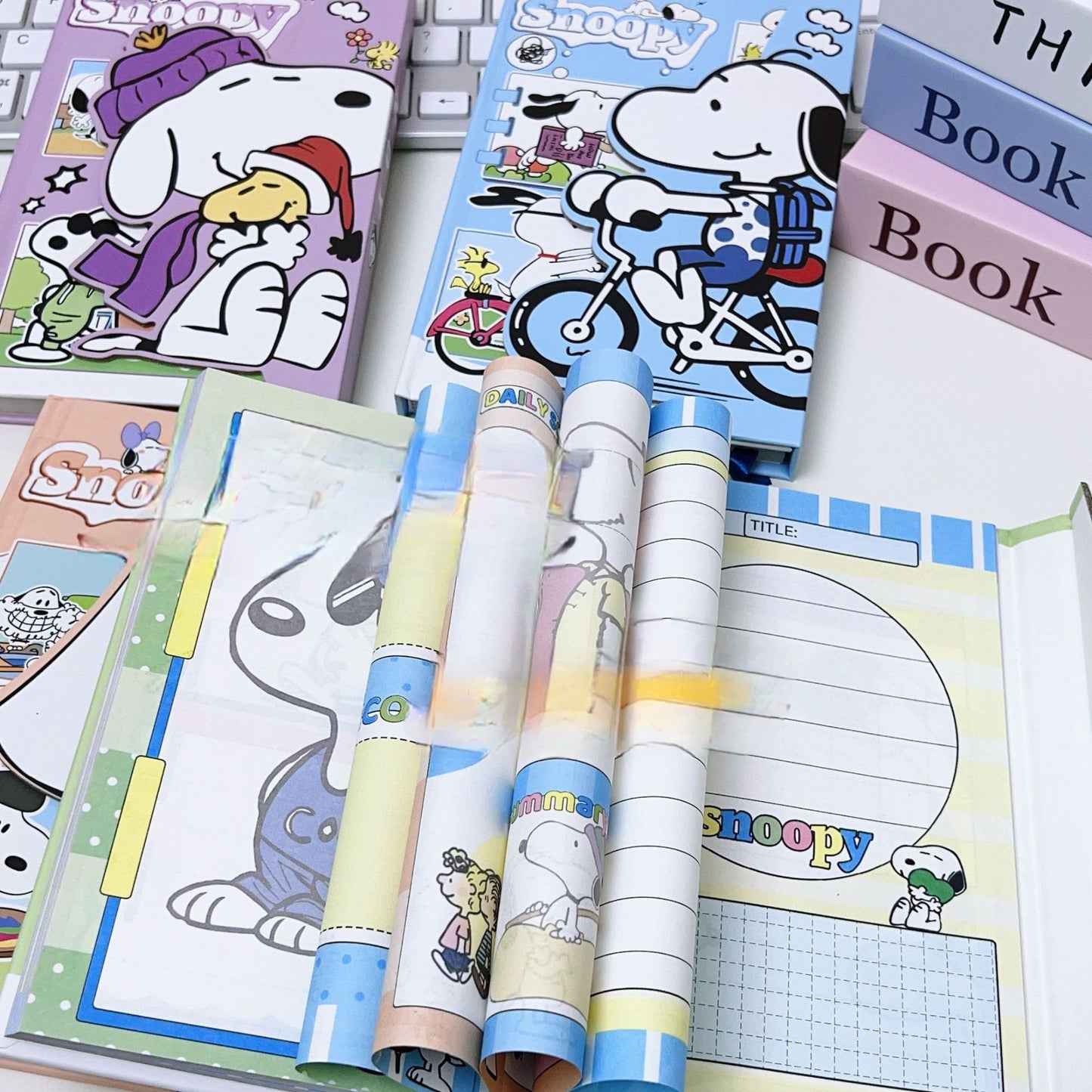 Cute Snoopy 3D Magnetic Buckle Hardcover Notebook Set