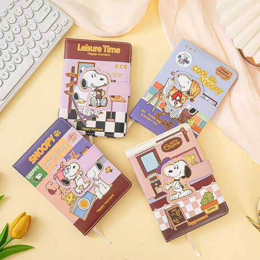 Snoopy A5 Gold Foil Magnetic Buckle Notebook