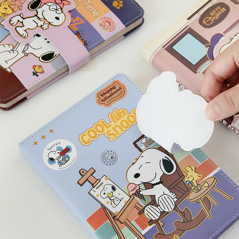 Snoopy A5 Gold Foil Magnetic Buckle Notebook