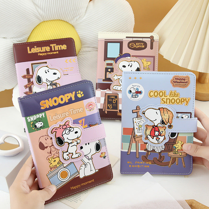 Snoopy A5 Gold Foil Magnetic Buckle Notebook