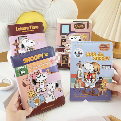 Snoopy A5 Gold Foil Magnetic Buckle Notebook