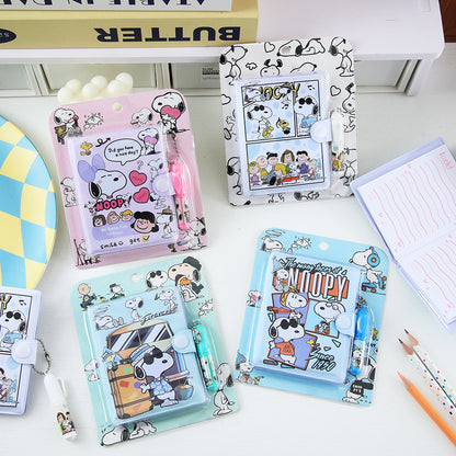 Cute Snoopy Mini Pocket Notebook With Pen