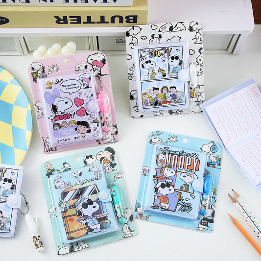 Cute Snoopy Mini Pocket Notebook With Pen