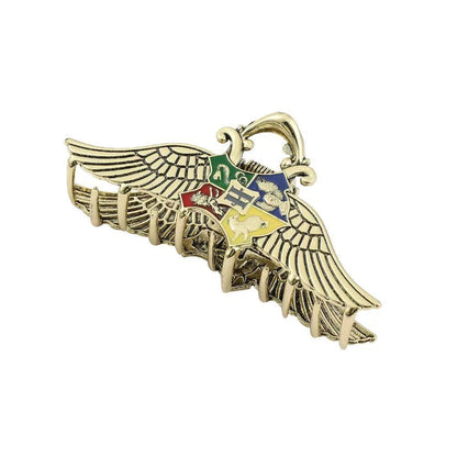 Harry Potter Hogwarts House Crest Wing Metal Hair Clip