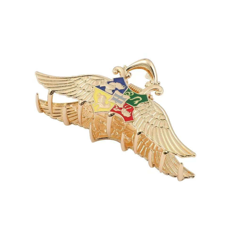 Harry Potter Hogwarts House Crest Wing Metal Hair Clip