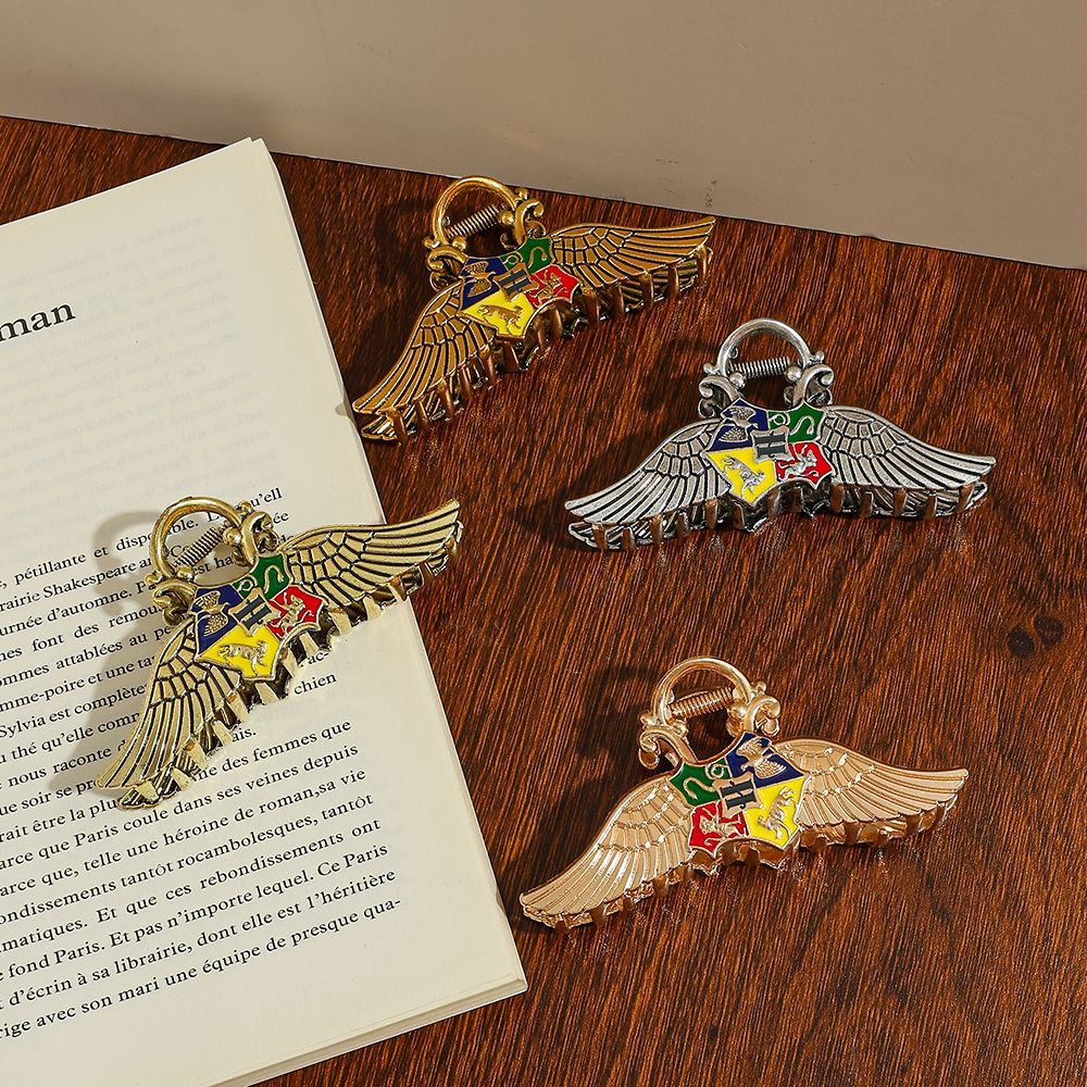 Harry Potter Hogwarts House Crest Wing Metal Hair Clip