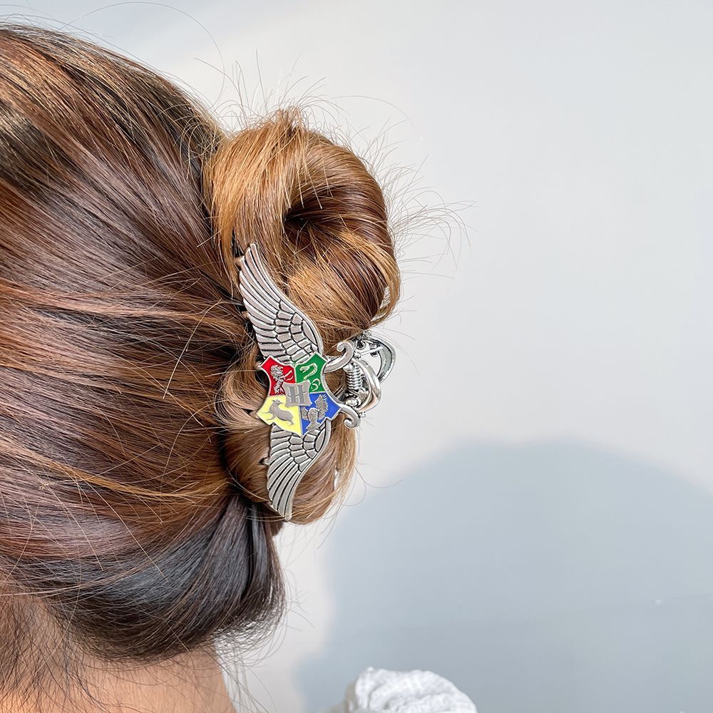 Harry Potter Hogwarts House Crest Wing Metal Hair Clip