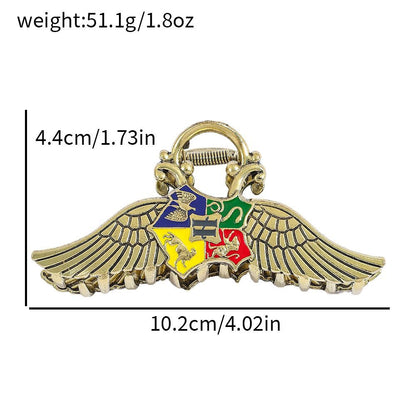 Harry Potter Hogwarts House Crest Wing Metal Hair Clip