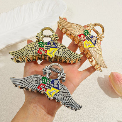Harry Potter Hogwarts House Crest Wing Metal Hair Clip