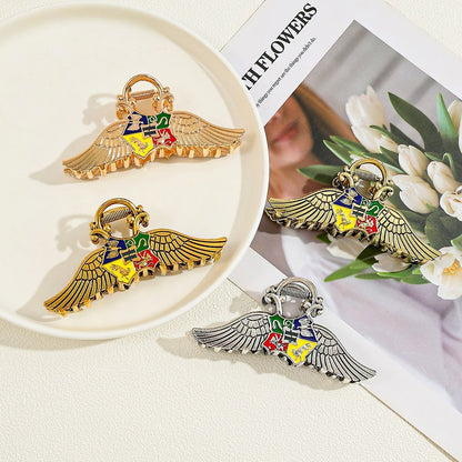 Harry Potter Hogwarts House Crest Wing Metal Hair Clip