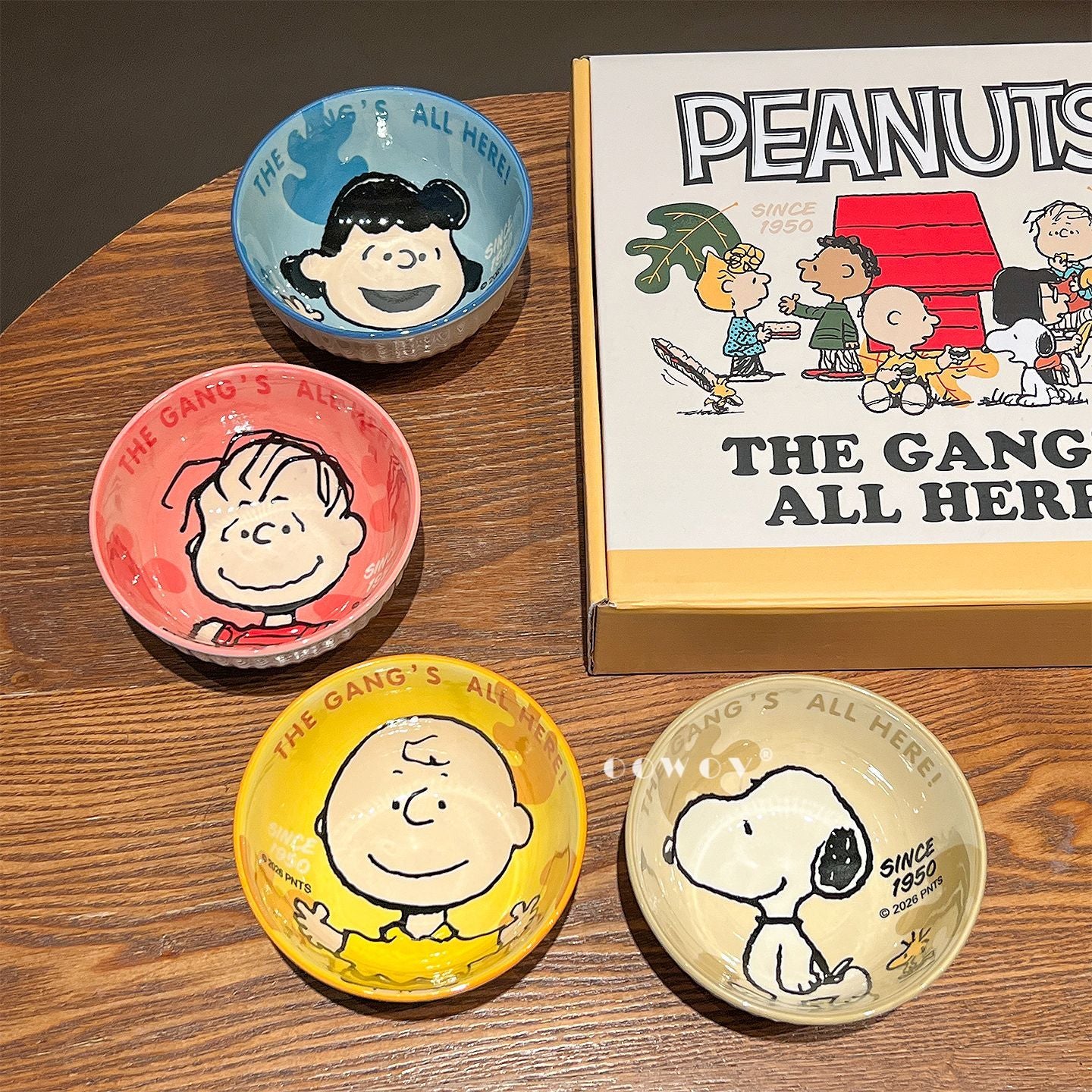Snoopy Gang Cartoon Ceramic Bowl 4Pcs Gift Box